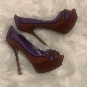EUC Sergio Rossi Purple/Maroon Stilettos D1